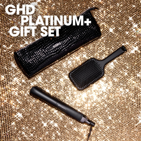 NEW GHD PLATINUM+ HAIR STRAIGHTENER FESTIVE GIFT SET IN BLACK (WORTH £304)