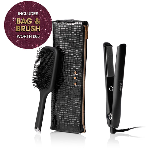 NEW GHD GOLD® HAIR STRAIGHTENER FESTIVE GIFT SET IN BLACK (WORTH £254)