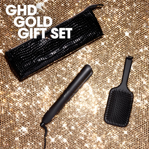 NEW GHD GOLD® HAIR STRAIGHTENER FESTIVE GIFT SET IN BLACK (WORTH £254)