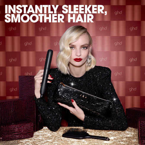 NEW GHD GOLD® HAIR STRAIGHTENER FESTIVE GIFT SET IN BLACK (WORTH £254)