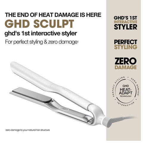 NEW GHD SCULPT INTERACTIVE HAIR STRAIGHTENER (26MM PLATE) WHITE