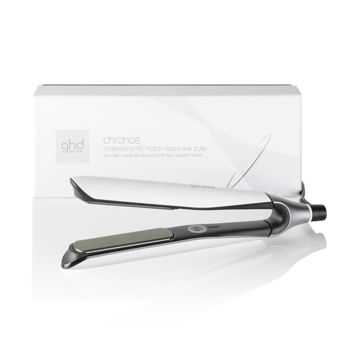 GHD CHRONOS HAIR STRAIGHTENER IN WHITE