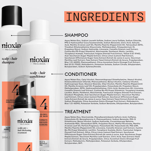Nioxin System 4 Shampoo FOR COLORED HAIR WITH PROGRESSED THINNING 300ml
