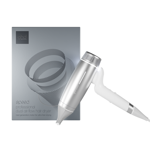 NEW GHD SPEED IONIC HAIR DRYER IN SILVER WHITE