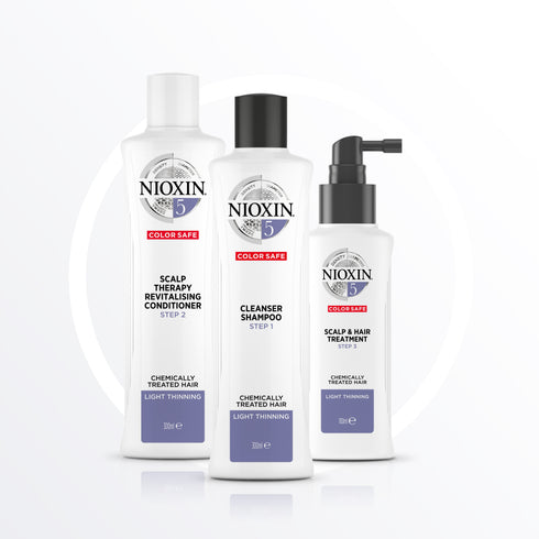 Nioxin 5 Trial Kit for Chemically Treated Hair with Light Thinning
