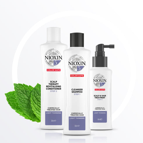Nioxin 5 Trial Kit for Chemically Treated Hair with Light Thinning