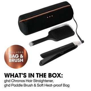 GHD Chronos Hair Straightener Festive Gift Set In Black (Total Value £356.50)