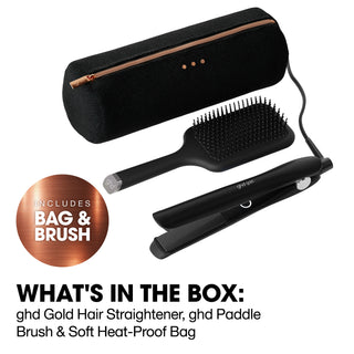 GHD Gold Hair Straightener Festive Gift Set In Black (Worth £256.50)