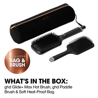 GHD Glide+ Max Hot Brush Festive Gift Set In Black (Total Value £246.50)